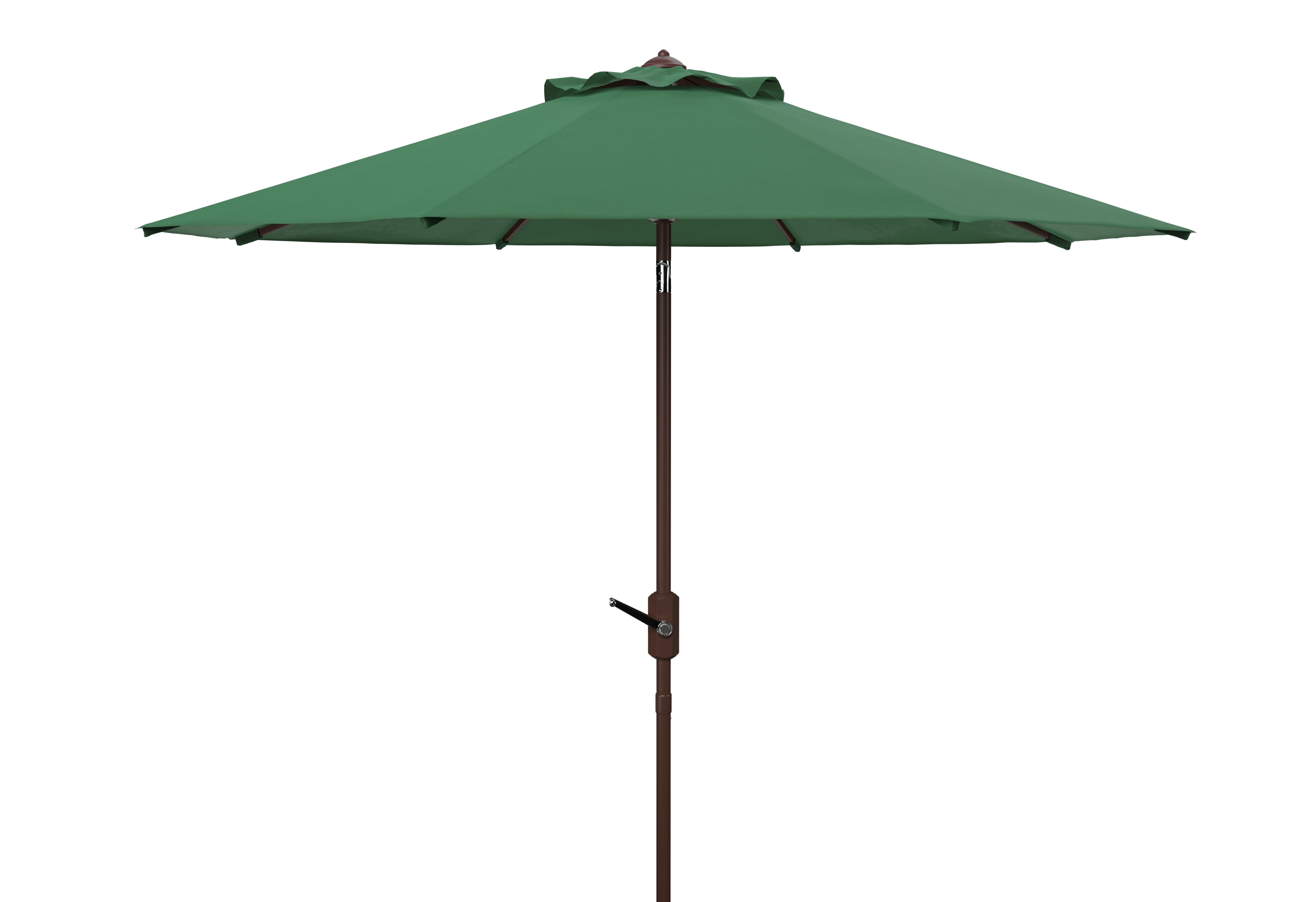 SAFAVIEH Ortega 9' Market Crank Auto Tilt Patio Umbrella, Hunter Green