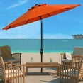 thumbnail image 1 of SAFAVIEH Ortega 9' Market Crank Auto Tilt Patio Umbrella, Orange, 1 of 4