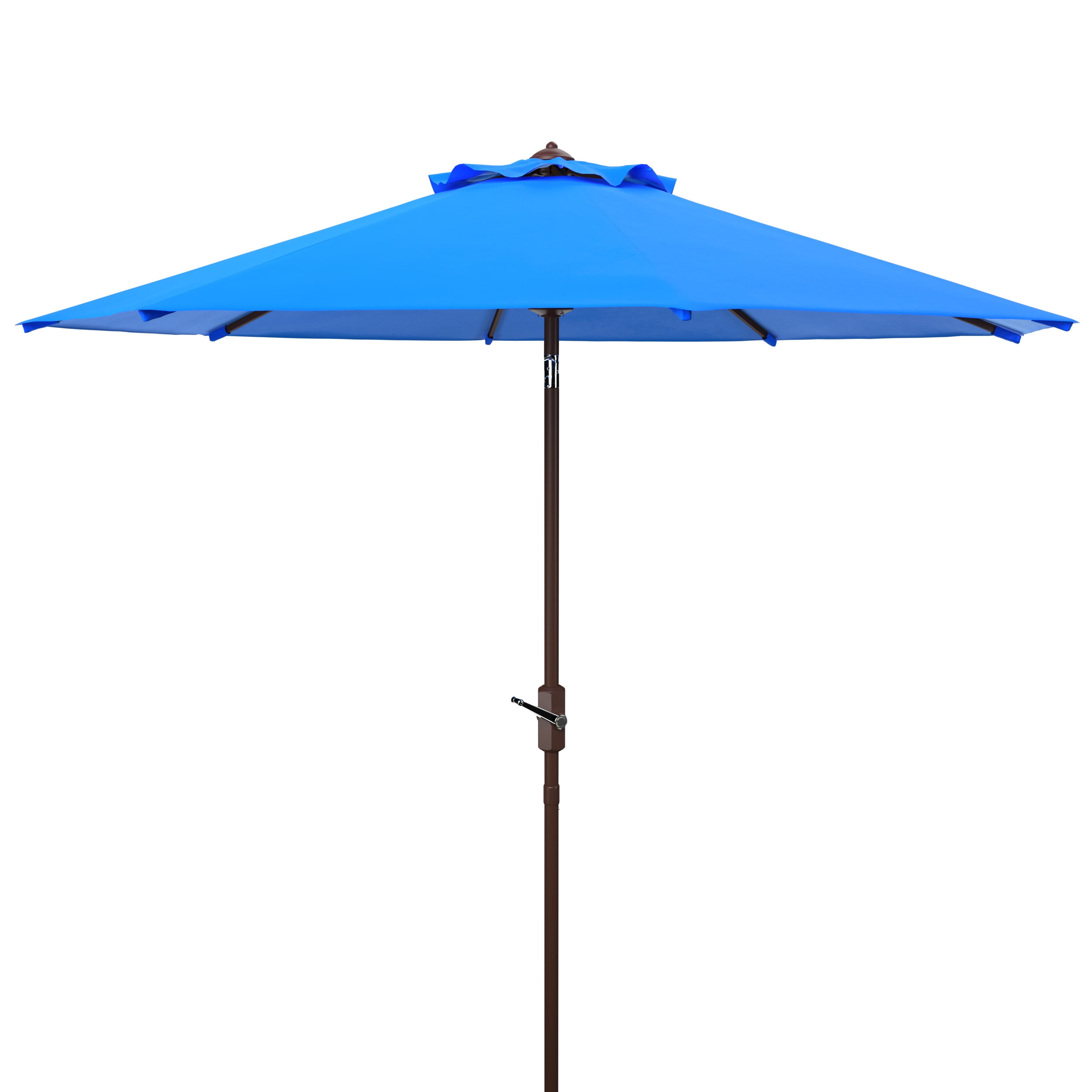 SAFAVIEH Ortega 9' Market Crank Auto Tilt Patio Umbrella, Pacific Blue
