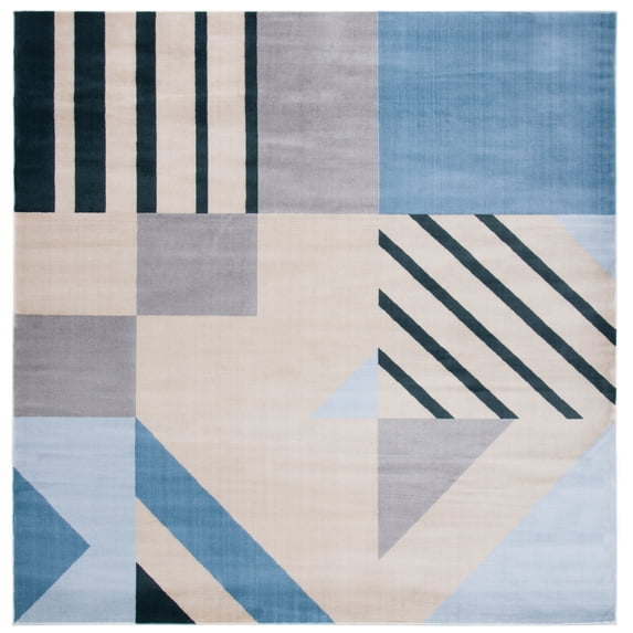 SAFAVIEH Orwell Anderson Abstract Area Rug, Beige/Blue, 6'7" x 6'7" Square