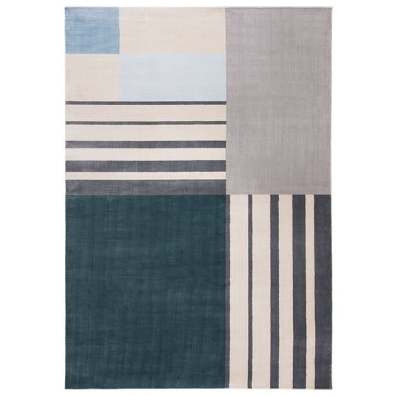 SAFAVIEH Orwell Braganza Abstract Geometric Area Rug, Charcoal/Beige, 9' x 12'