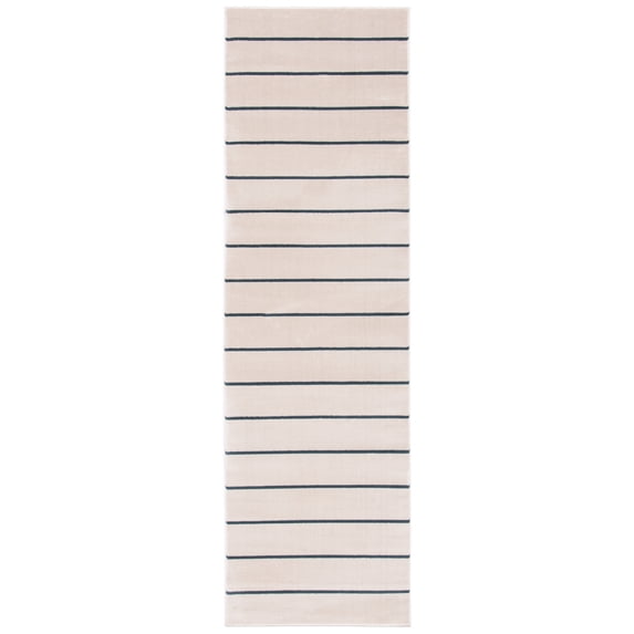 SAFAVIEH Orwell Caelestinus Striped Runner Rug, Ivory/Navy, 2'2" x 5'