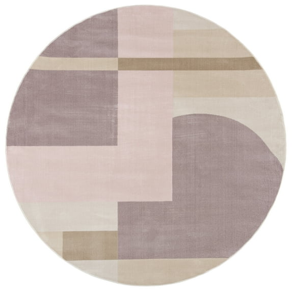 SAFAVIEH Orwell Calanthia Abstract Area Rug, Pink/Purple, 9' x 9' Round