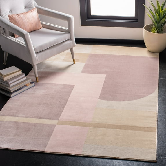 SAFAVIEH Orwell Calanthia Abstract Geometric Area Rug, Pink/Purple, 5'3" x 7'7"