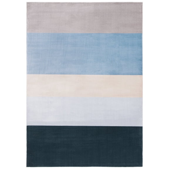SAFAVIEH Orwell Christabella Solid Striped Area Rug, Blue/Grey, 4' x 6'