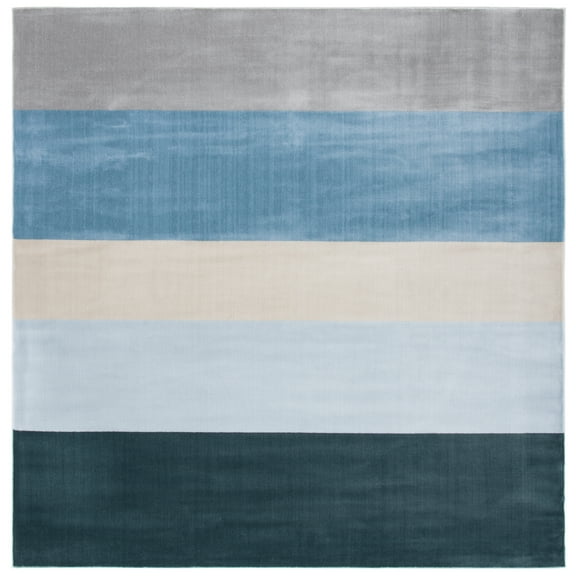 SAFAVIEH Orwell Christabella Striped Area Rug, Blue/Grey, 6'7" x 6'7" Square