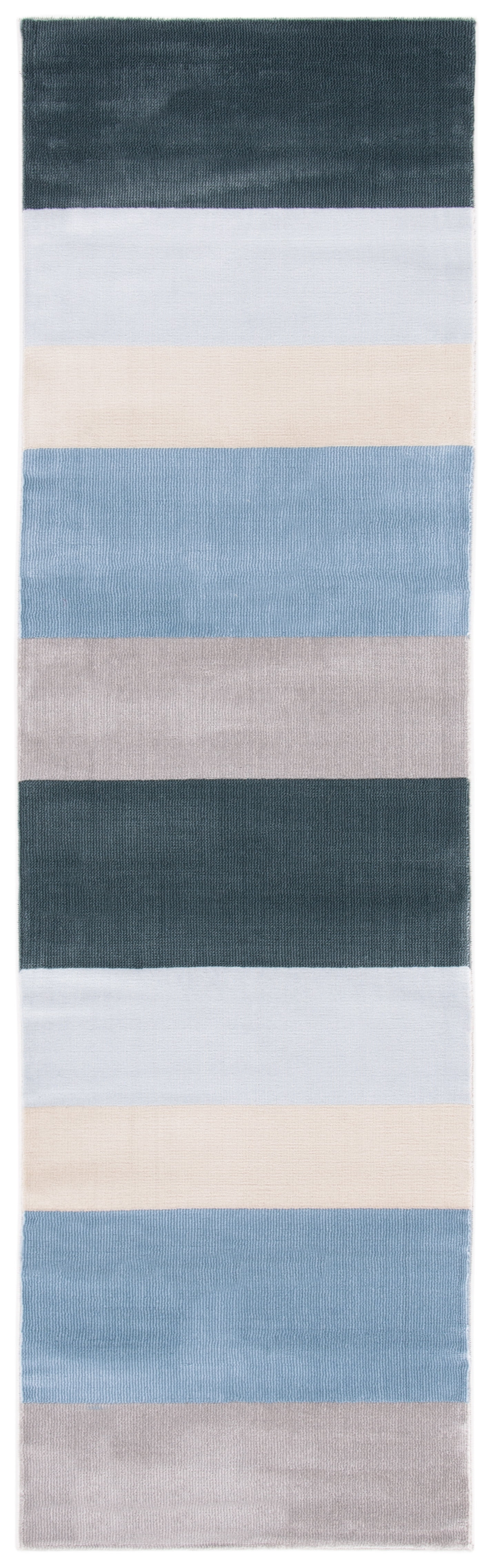 SAFAVIEH Orwell Christabella Striped Runner Rug, Blue/Grey, 2'2" x 5'