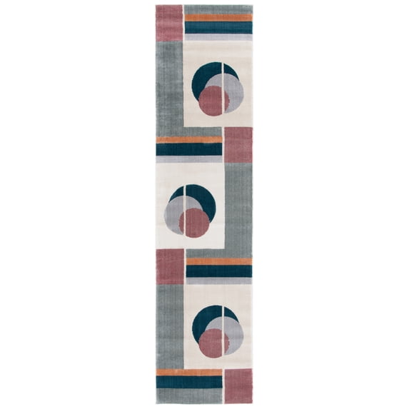 SAFAVIEH Orwell Clarence Abstract Runner Rug, Beige/Dark Teal, 2'2" x 9'