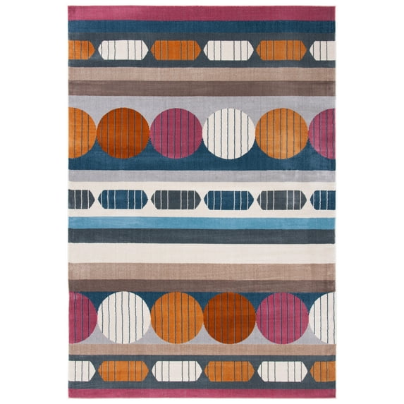 SAFAVIEH Orwell Dusko Abstract Area Rug, Grey/Orange, 8' x 10'