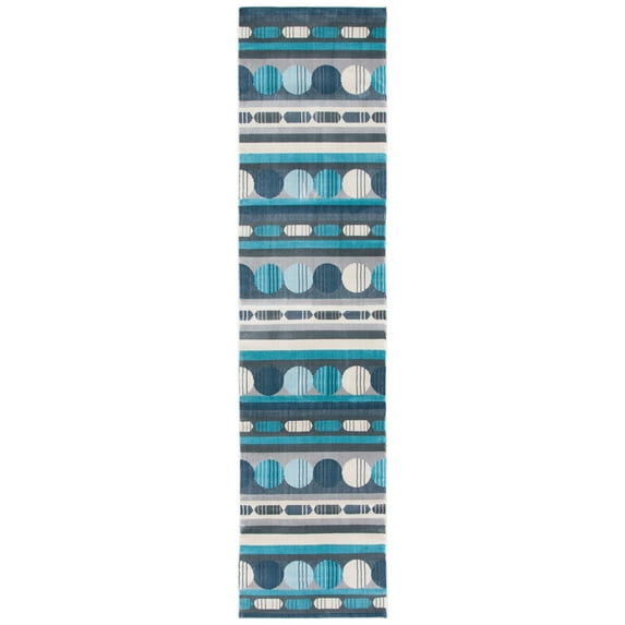SAFAVIEH Orwell Dusko Abstract Runner Rug, Grey/Aqua, 2'2" x 9'