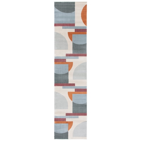 SAFAVIEH Orwell Hayden Abstract Runner Rug, Ivory/Blue, 2'2" x 9'
