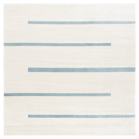 SAFAVIEH Orwell Isidora Striped Area Rug, Ivory/Blue, 6'7" x 6'7" Square