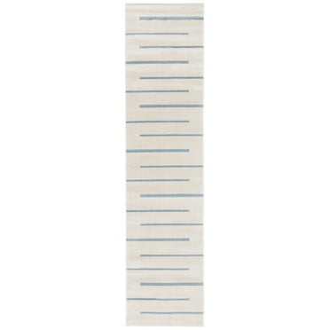 SAFAVIEH Orwell Isidora Striped Runner Rug, Ivory/Blue, 2'2" x 9'