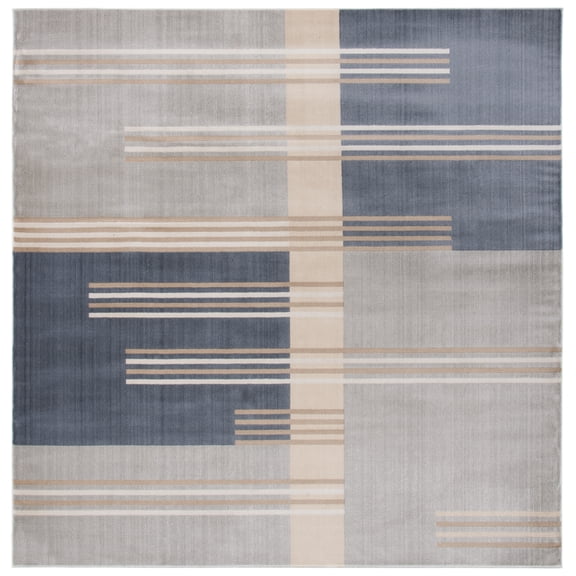 SAFAVIEH Orwell Linford Abstract Area Rug, Grey/Charcoal, 6'7" x 6'7" Square