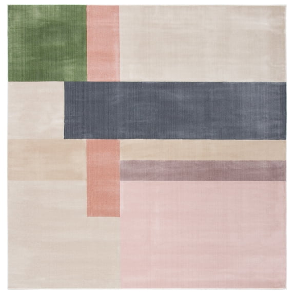 SAFAVIEH Orwell Lucille Abstract Area Rug, Ivory/Charcoal, 5'3" x 5'3" Square