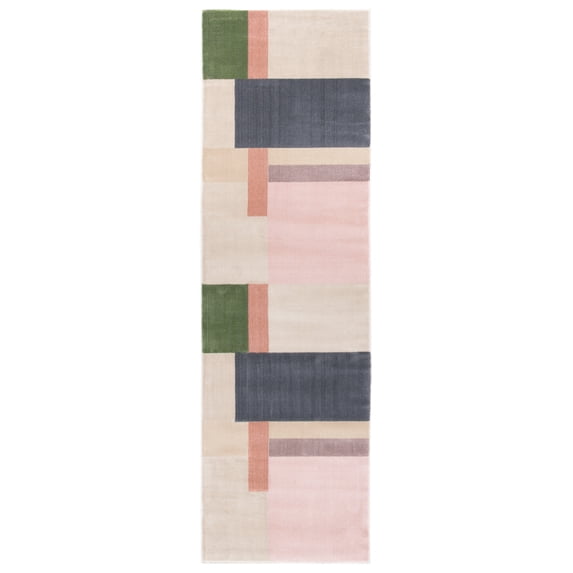 SAFAVIEH Orwell Lucille Abstract Runner Rug, Ivory/Charcoal, 2'2" x 5'