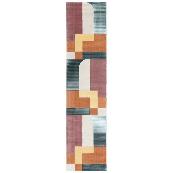 SAFAVIEH Orwell Milka Abstract Runner Rug, Rust/Yellow, 2'2" x 9'