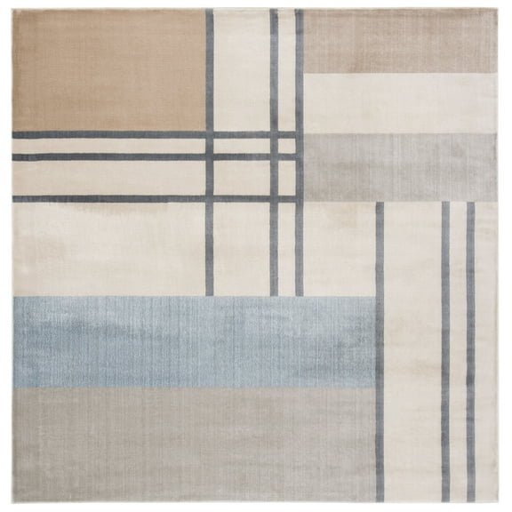 SAFAVIEH Orwell Stafford Abstract Area Rug, Ivory/Taupe, 6'7" x 6'7" Square