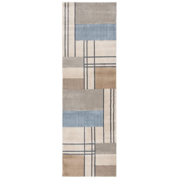 SAFAVIEH Orwell Stafford Abstract Runner Rug, Ivory/Taupe, 2'2" x 9'
