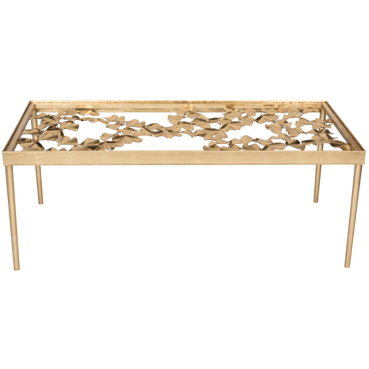 Otto 48" Gold Metal Rectangular Coffee Table