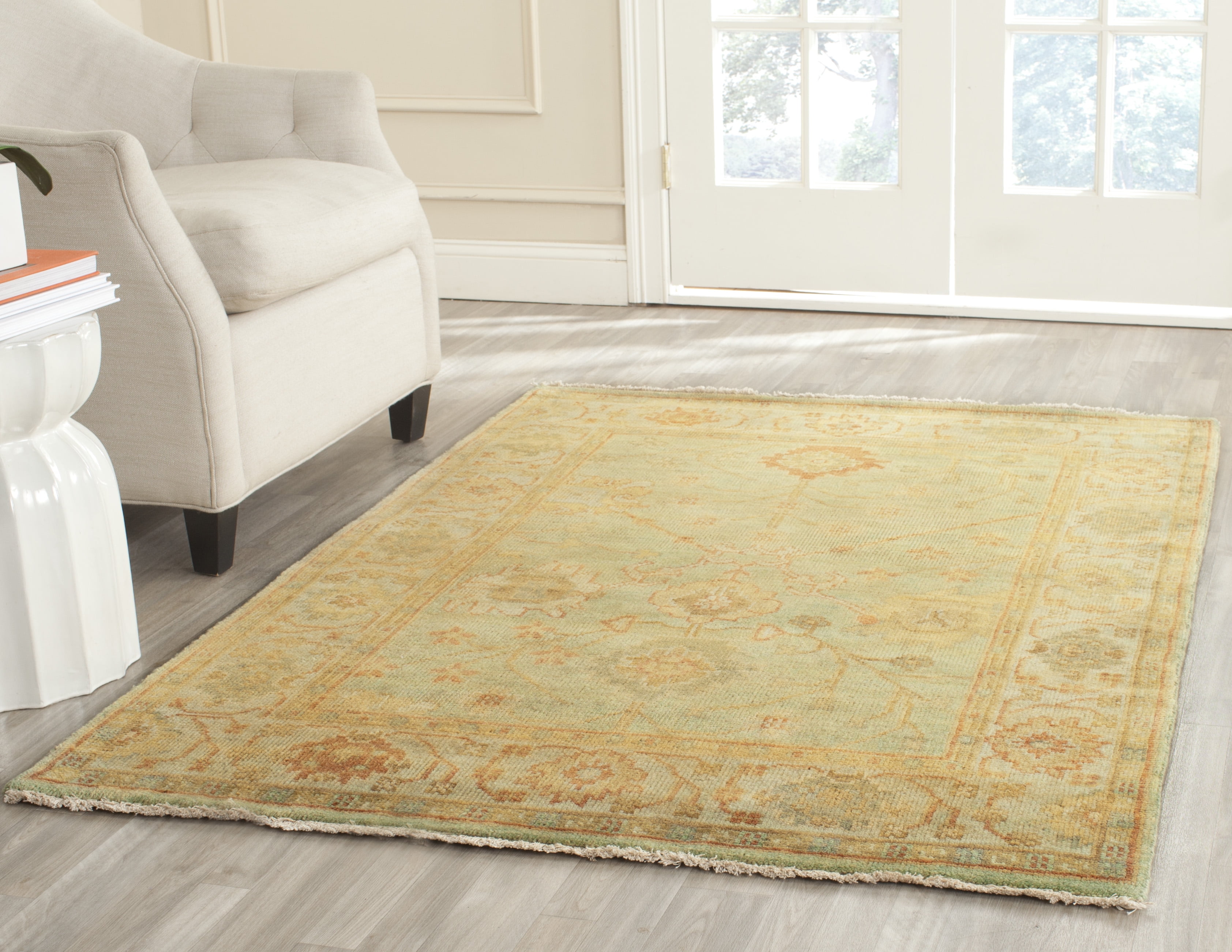 Elegant Oushak Hand-Knotted Wool Rug in Gray, 8' x 10'