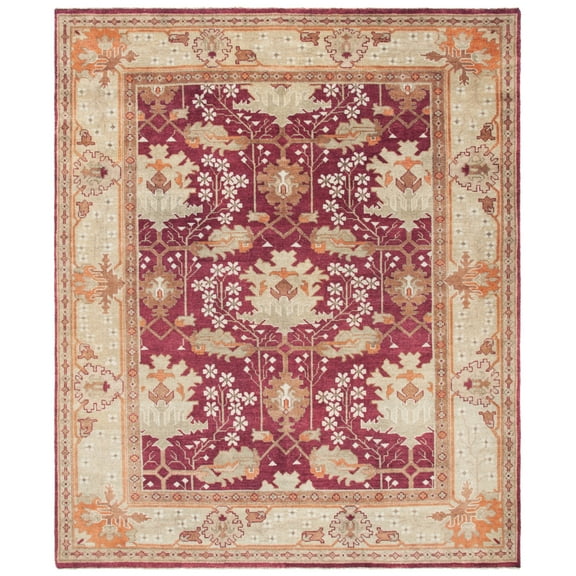SAFAVIEH Oushak Wade Traditional Wool Area Rug, Red/Green, 8' x 10'