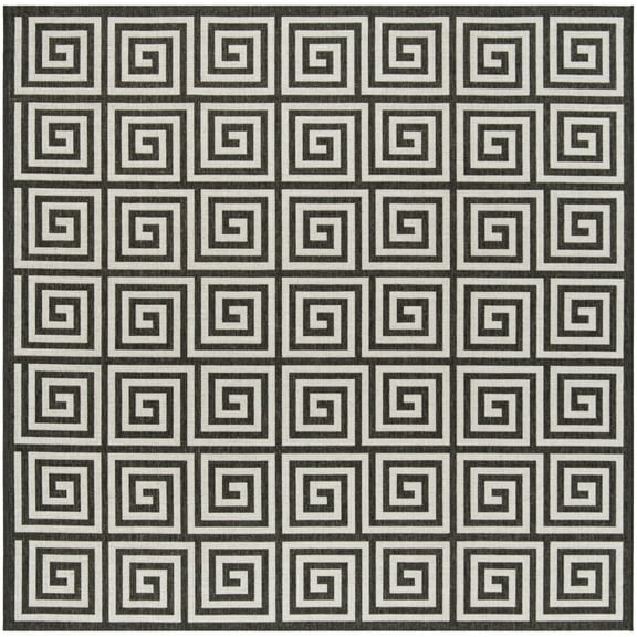 SAFAVIEH Outdoor BHS129A Beach House Lt Grey / Charcoal Rug