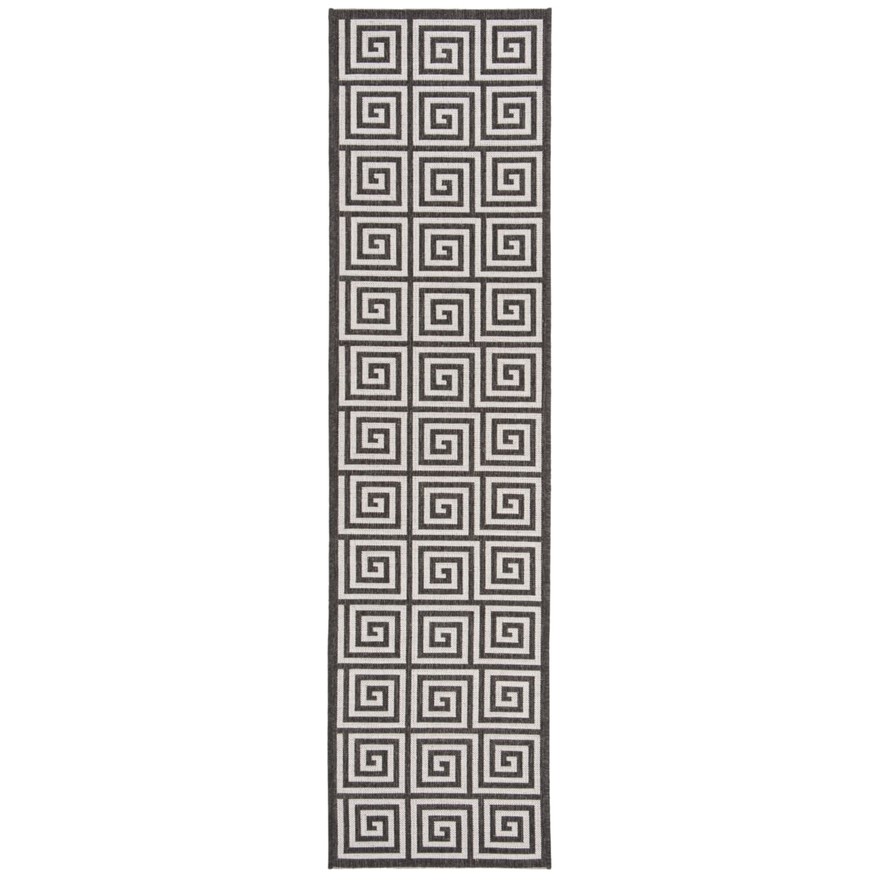 Gray and Charcoal Non-slip Synthetic Runner Rug 2' 2" x 10'