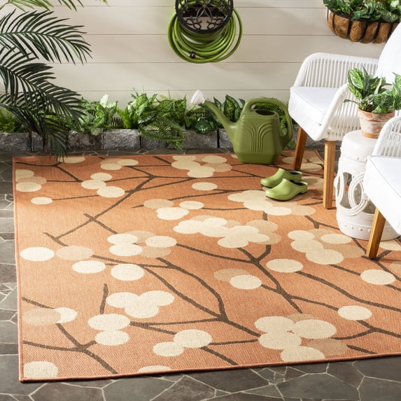 SAFAVIEH Outdoor CY4037C Courtyard Terra Natural / Brown Rug