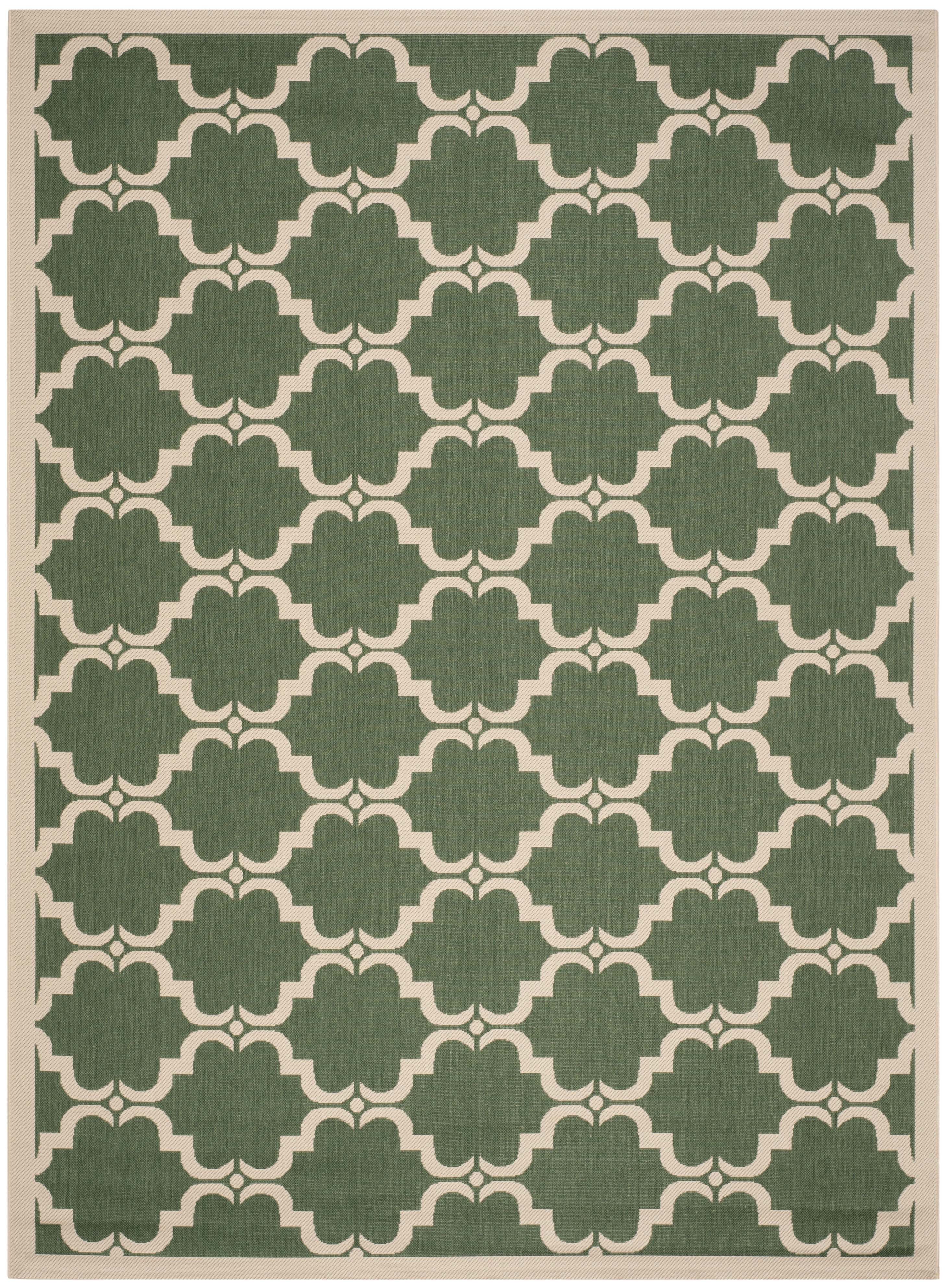 Courtyard Essence 8' x 10' Dark Green/Beige Easy-Care Outdoor Rug