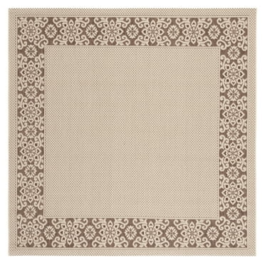 SAFAVIEH Outdoor CY6011-219 Courtyard Cream / Lt Chocolate Rug