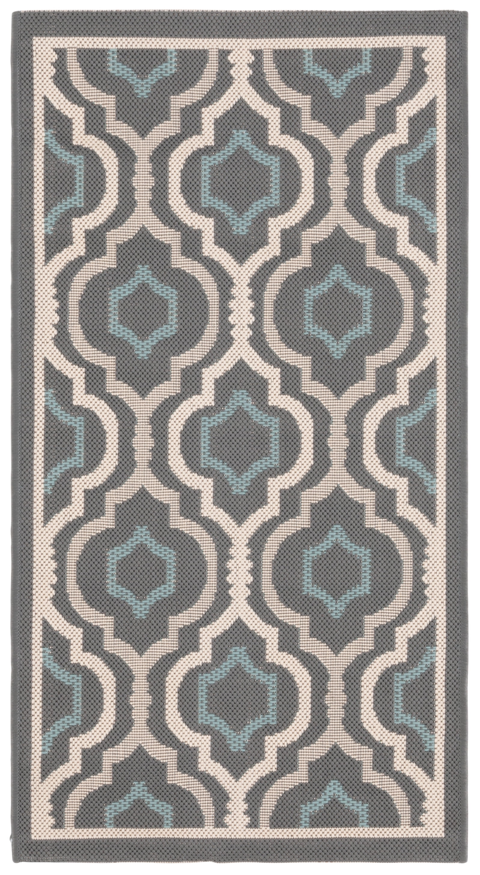 Safavieh Courtyard Bayon Geometric Indoor/Outdoor Area Rug, Gray/Blue, 2' x 3'7"