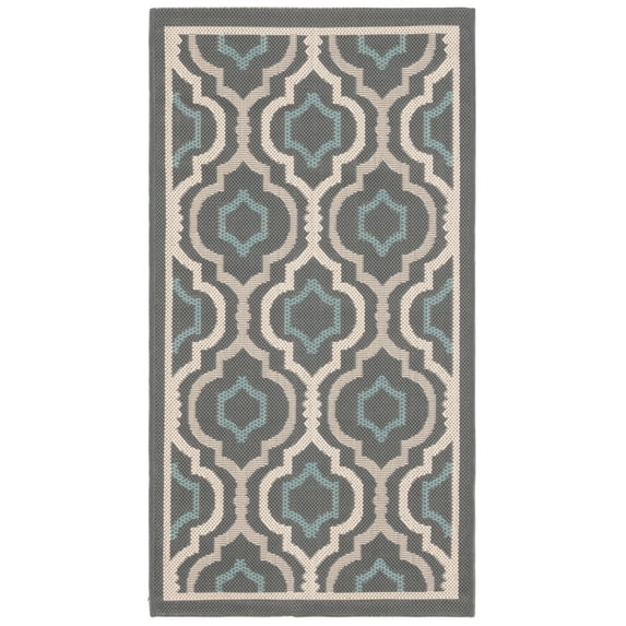 Safavieh Courtyard Bayon Geometric Indoor/Outdoor Area Rug, Gray/Blue, 2' x 3'7"