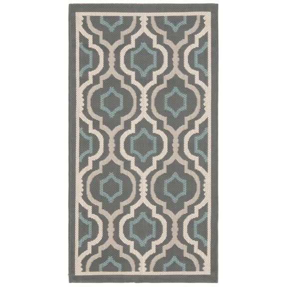 Safavieh Courtyard Bayon Geometric Indoor/Outdoor Area Rug, Gray/Blue, 2' x 3'7"