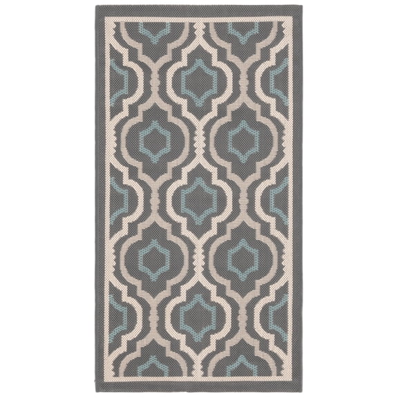 Safavieh Courtyard Bayon Geometric Indoor/Outdoor Area Rug, Gray/Blue, 2' x 3'7"
