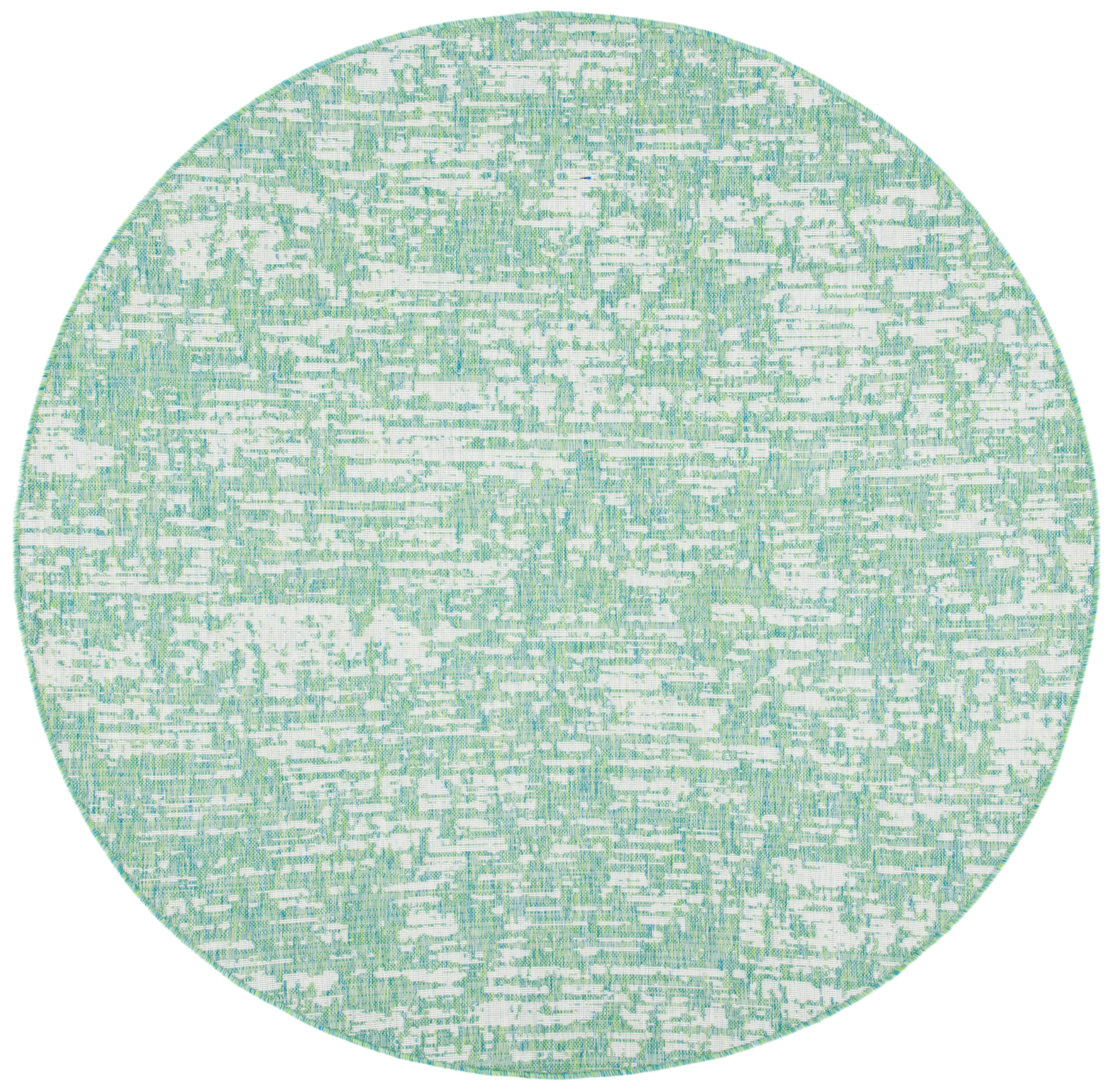 Ivory Elegance 79" Round Synthetic Indoor/Outdoor Area Rug