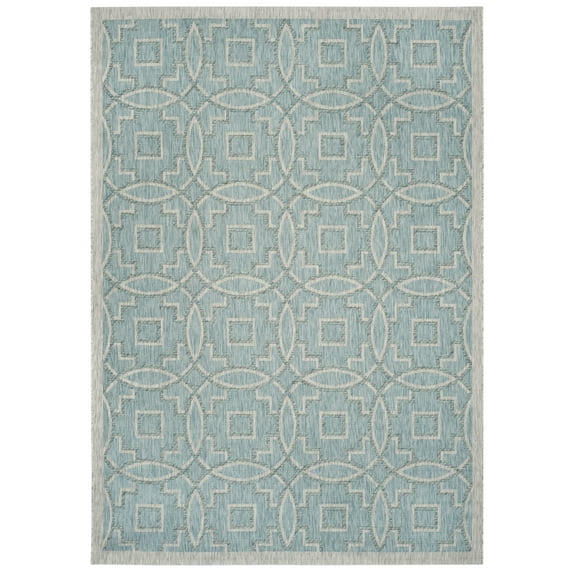 SAFAVIEH Outdoor CY8499-37121 Courtyard Aqua / Grey Rug