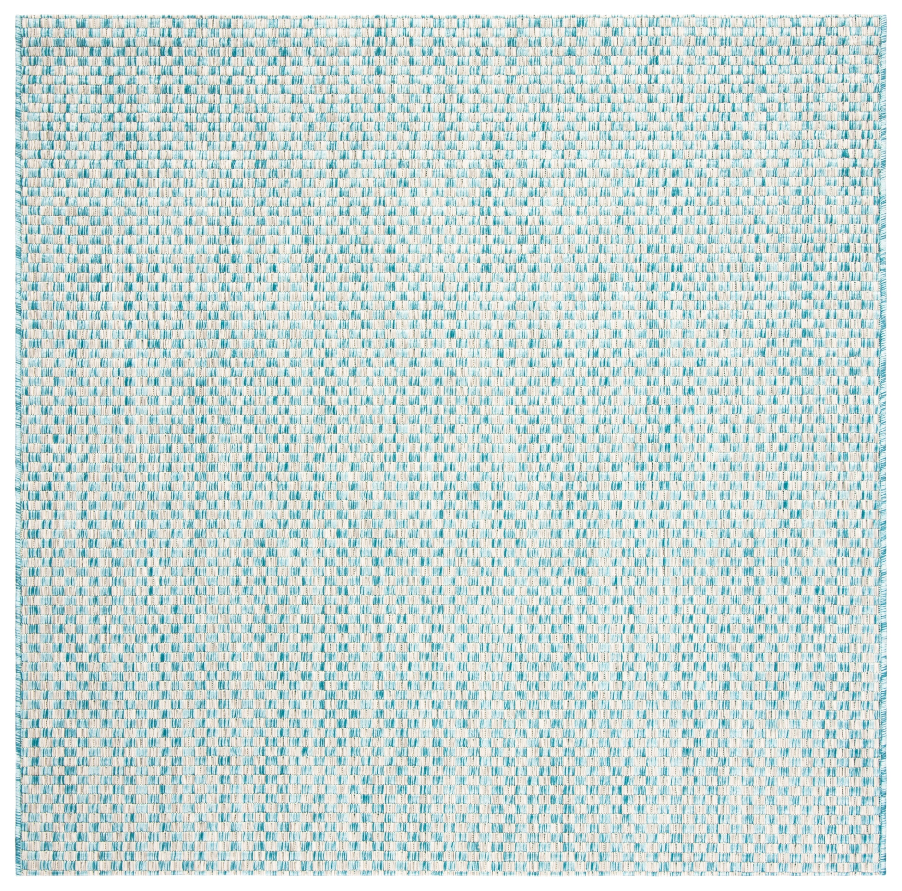 Safavieh Courtyard Blair Checkered Indoor/Outdoor Area Rug, Light Blue/Light Gray, 7'10" x 7'10" Square