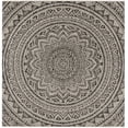 thumbnail image 1 of SAFAVIEH Outdoor CY8734-37612 Courtyard Light Grey / Black Rug, 1 of 17