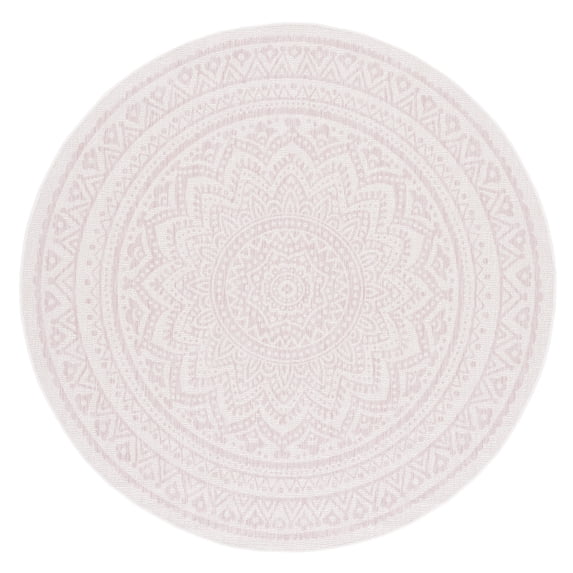 SAFAVIEH Outdoor CY8734-56212 Courtyard Ivory / Soft Pink Rug