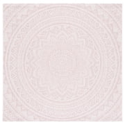 SAFAVIEH Outdoor CY8734-56212 Courtyard Ivory / Soft Pink Rug