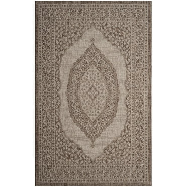 SAFAVIEH Outdoor CY8751-36312 Courtyard Lt Beige / Lt Brown Rug