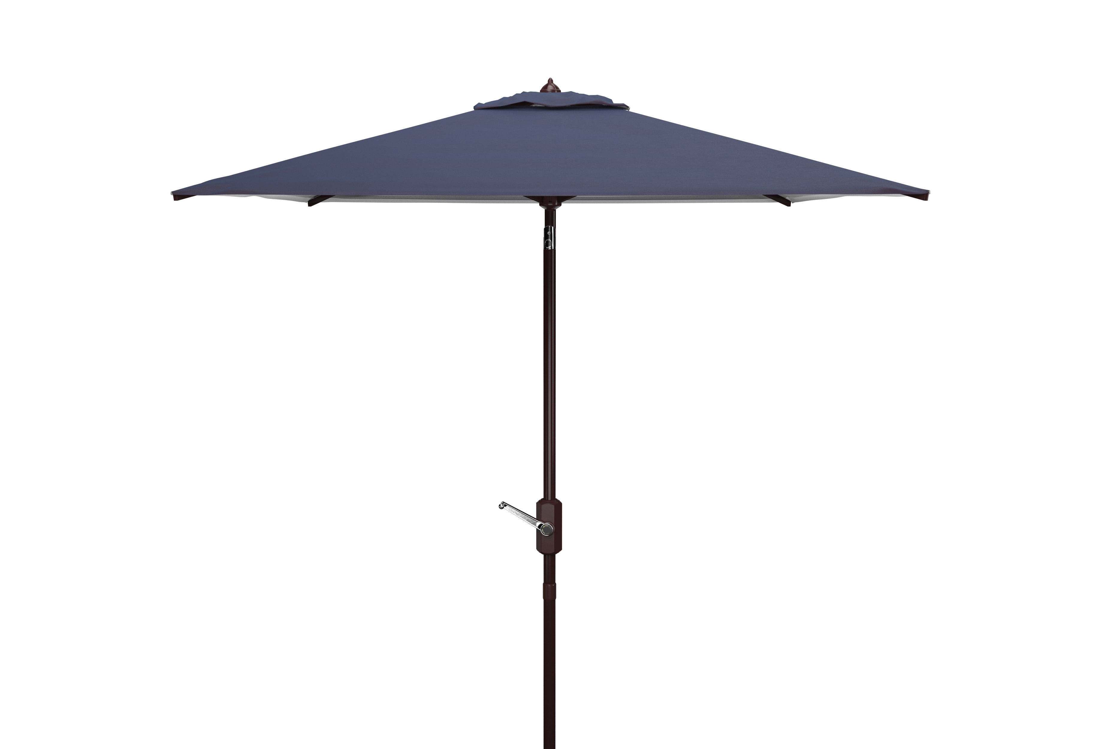 SAFAVIEH Outdoor Collection Athens 7.5-Foot Square Crank Umbrella Navy/White