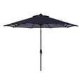thumbnail image 1 of SAFAVIEH Outdoor Collection Athens Inside Out Striped 9-Foot Umbrella Navy/White, 1 of 6