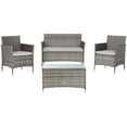 thumbnail image 1 of SAFAVIEH Outdoor Collection Bandele 4-Piece Patio Set Grey/Grey, 1 of 7