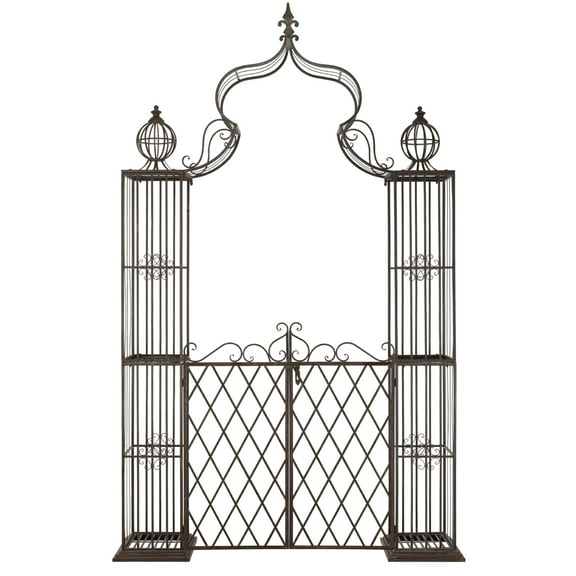 SAFAVIEH Outdoor Collection Beatrix Arbor Rustic Brown