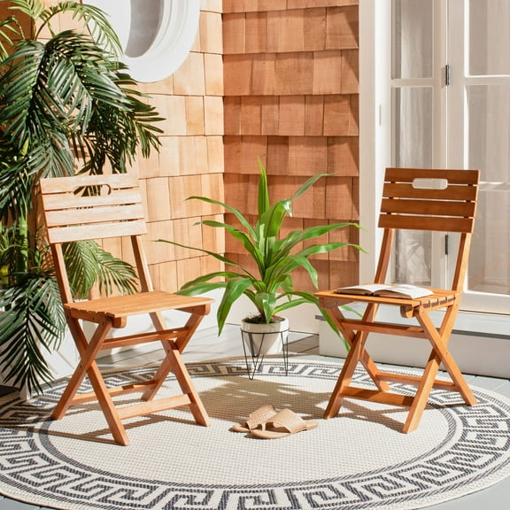 SAFAVIEH Outdoor Collection Blison Folding Chairs Natural