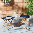 thumbnail image 1 of SAFAVIEH Outdoor Collection Breanne Stool Natural/Navy, 1 of 11
