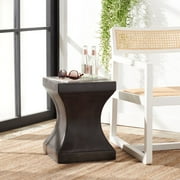SAFAVIEH Outdoor Collection Curby Concrete Accent Stool Black