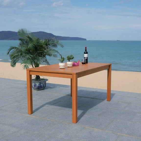 SAFAVIEH Outdoor Collection Dores Dining Table Natural
